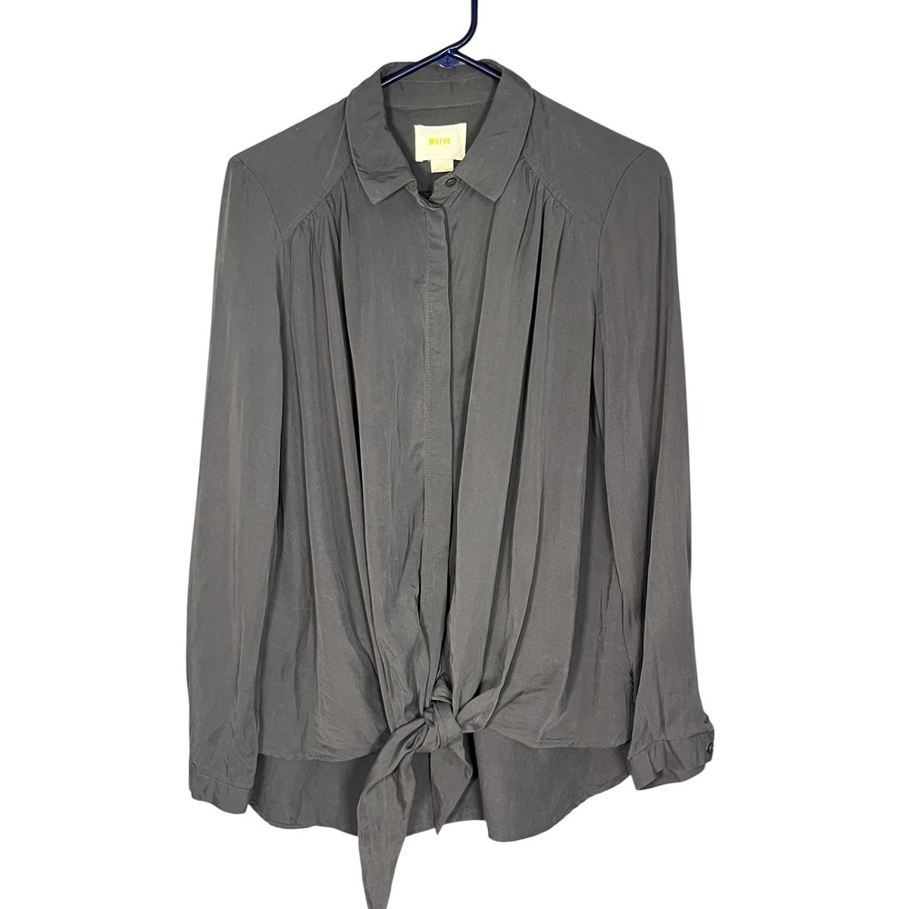 Anthropologie Maeve Women's Gray Long Sleeve Button Up Blouse Shirt‎ S